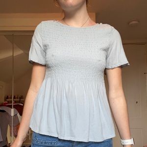 Urban Romantics Light Blue Short Sleeve Blouse